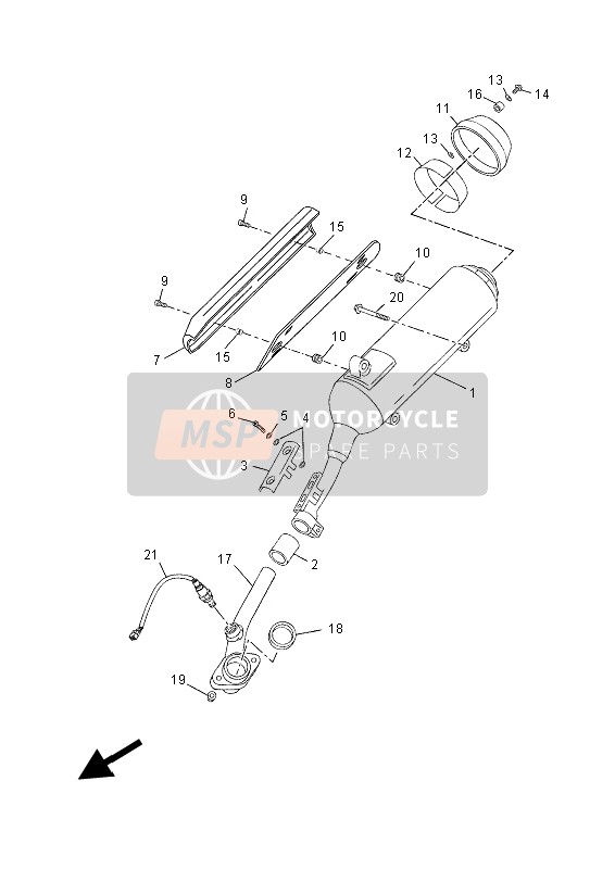 Yamaha YP125RA (MBL2) 2015 Échappement pour un 2015 Yamaha YP125RA (MBL2)